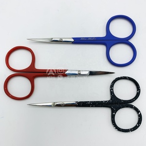 Herramientas de belleza azul, tijeras de pedicura para cejas, hoja recta de acero inoxidable con punta afilada para manicura, colores personalizados disponibles - Product Image 5