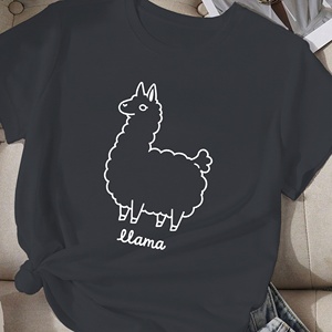 Lama illustré avec un design ludique t-shirt comfit pour femmes - Product Image 4