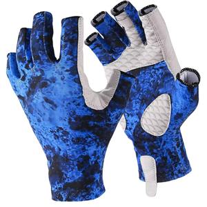 UPF 50+ Fingerless Fishing Gloves Breathable Non Slip Sun Protection Custom Made Boating Outdoor Fishing Gloves - Product Image 5