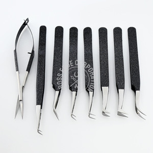 Pince à épiler professionnelle pour extensions de cils à pointe en fibre, 45 et 90 degrés, pour volume et isolation, ensemble de pinces - Product Image 5