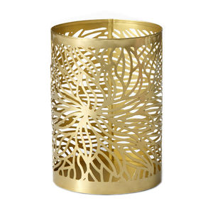 Black Glass Votive Candle <b>Holder</b> with Perforated Design Good Selling Metal Iron <b>Candlestick</b> <b>Holder</b> - Product Image 2