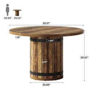 โต๊ะรับประทานอาหารทรงกลมสำหรับใช้ในห้องครัว - Product Image 5