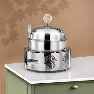 Plat à réchaud en métal à motif moyen-oriental pour buffet, améliore la présentation des aliments, garantit des performances fiables - Product Image 3