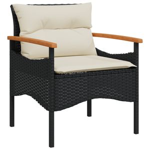 Ensemble de canapés de jardin de taille moyenne en rotin PE noir avec housses amovibles - Product Image 6