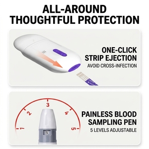 Medidor Multiparamétrico de Glucosa en Sangre, Cetonas y Ácido Úrico, Monitor Digital de Glucosa, Glucómetro para Uso Doméstico, Venta al por Mayor, Fabricante con Certificación CE - Product Image 2