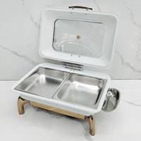 Chauffe-Plats Électrique Professionnel en Acier Inoxydable 6L 9L Blanc Doré pour Buffet – Matériel de Restauration Hydraulique