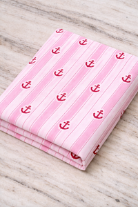Hand Block Print Cotton Fabric Eco-Friendly Sustainable Soft Beautiful red anchor Prints Designs Available Wholesale Export - Product Image 3