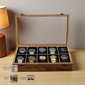 Wooden Watch <b>Box</b> for Men-6-Slot Timepiece <b>Storage</b> & Jewelry Display Organizer - Product Image 4