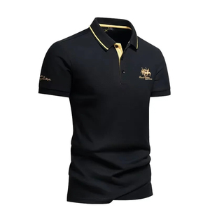 เสื้อเชิ้ตแขนสั้นสีขาวสำหรับผู้ชาย ปกคอปกติ ติดกระดุม ปักโลโก้ ทรงปกติ ใส่สบายในฤดูร้อน ระบายอากาศได้ดี ผ้าฝ้าย 100% - Product Image 2