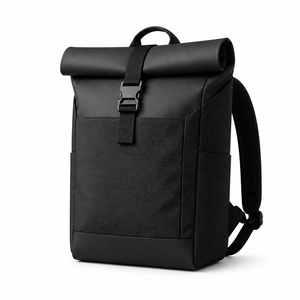 Sac à dos SOREN à fermeture roll-top 20-39L en matériaux recyclés, sac à dos minimaliste pour ordinateur portable avec fermeture à boucle et bretelles - Product Image 1