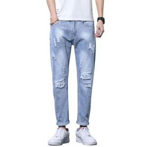 Nouveau style tendance, jean droit pour homme, coupe lourde, délavé à l'acide, confortable, taille ajustée, effet usé, fabriqué au Pakistan - Product Image 1