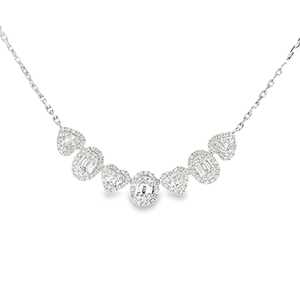 สร้อยคอจี้เพชรทรงแท่ง ทองคำแท้ 14K ทรงกลม ทรงบาแกตต์ เพชรเลี้ยงในห้องปฏิบัติการ ประดับแบบกรงเล็บ หรูหรา เรียบง่าย เหมาะสำหรับงานแต่งงาน เครื่องประดับเพชรเม็ดเดี่ยว - Product Image 1