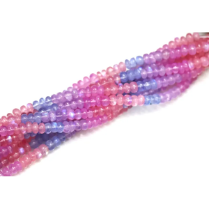 Cuentas de piedra lunar arcoíris brillantes en forma de rondel, 15 pulgadas, 5-8 mm, cuentas de piedras preciosas rosas, azules y moradas, hilo al por mayor para fabricación de joyas - Product Image 5