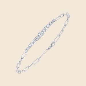 <b>Adjustable</b> Silver Chain DEF VVS VS Lab Diamond <b>Bracelet</b> 8 Gram Women's Round Brilliant Cut 2 Carat Vala Brothers - Product Image 4