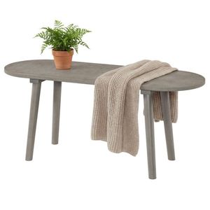 Banc en bois gris de 43 pouces de style farmhouse, résistant à l'eau et aux rayures, meubles de salle à manger pour 2 personnes - Product Image 1