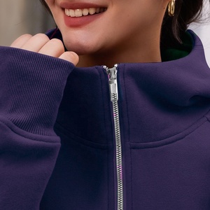 Printing Logo Custom <b>Women's</b> Casual Full Zipper Hoodie Windproof Quick Dry Breathable Knitted <b>Top</b> Oversize Autumn streetwear - Product Image 4