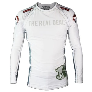 Maillot de compression respirant à manches courtes pour hommes 2026 en polyester/nylon imprimé par sublimation pour BJJ, gym, surf et plongée - Product Image 1