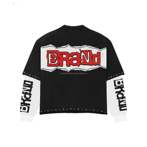 Camisetas con Gráficos Personalizados, Camiseta Oversize con Pedrería, Estilo Urbano, Algodón Lavado al Ácido, Corte Cuadrado para Hombre, Fabricante - Product Image 3