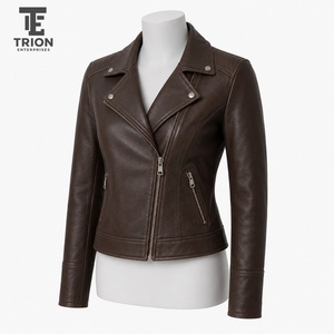 Chaqueta de cuero para mujer a la moda con una silueta moderna, acabado suave y construcción duradera para looks casuales y elegantes. - Product Image 4