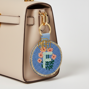 Custom Beaded Floral Letter G <b>Bag</b> <b>Charm</b> Handmade Seed Bead Keychain Purse <b>Charm</b> Handbag Accessory Wholesale Gift - Product Image 3