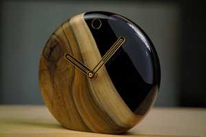 Wooden Desk Table <b>Clocks</b> With Marble Piece Analog With Simply Design for Living Room Bedroom With Customized Color and Sizes - Product Image 2