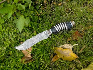 Handmade Custom Damascus Straight Fixed Blade <b>Bone</b> <b>Handle</b> Industrial Grade 3-Year Warranty Outdoor Camping Hunting Bowie <b>Knife</b> - Product Image 2