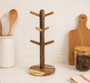Customizable Wooden Mug <b>Tree</b> Coffee Cup Stand Space-Saving <b>Tabletop</b> Tea Cup Hanger Organizer For Coffee Bar Station Accessories - Product Image 4