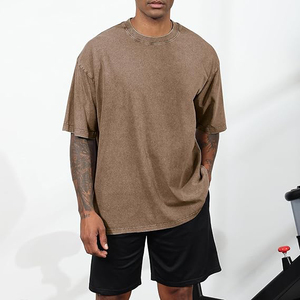 เสื้อยืดวินเทจทรงโอเวอร์ไซส์สำหรับผู้ชาย สไตล์เรโทร สตรีทแวร์ ผ้าฝ้ายหนานุ่ม ย้อมสีแบบ Garment Dyed เป็นมิตรต่อสิ่งแวดล้อม ระบายอากาศได้ดี - Product Image 5
