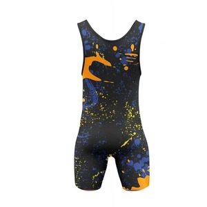Wholesale <b>Men's</b> Solid Wrestling <b>Singlets</b>-Breathable Spandex/Polyester Fabric Lightweight & Quick Dry Custom Sublimation Print - Product Image 5