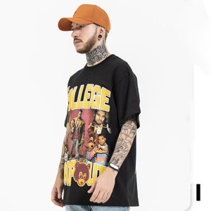 Custom Print Streetwear Heavyweight 230gsm 100% Cotton Regular Fit <b>Men's</b> O-Neck Short Sleeve T-<b>shirts</b> for - Product Image 2