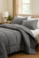 Parure de lit 3 pièces moderne en polyester/coton de luxe 500TC, écologique, biologique, résistante à l'eau, en laine, toutes saisons, pour lits Queen et King