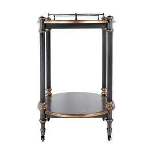 Chariot de service roulant en métal artisanal de luxe, fabriqué à la main, pour boissons, idéal pour salon, par Zahid Exports, sûr et fiable. - Product Image 6