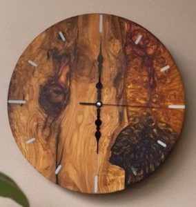 Horloge murale mécanique en bois, décoration en mousse, silencieuse, analogique, à suspendre, décoration de salon, décoration de la maison, fabrication artisanale, finition haut de gamme - Product Image 2