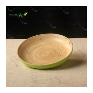 Assiette de service minimaliste en bambou biodégradable et écologique, durable, faite à la main, 20 cm, gravée au laser, modèle 2025, la plus vendue - Product Image 4
