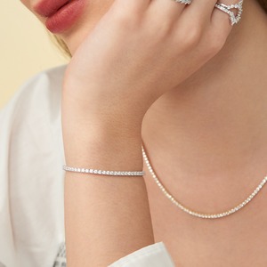 Pulsera de Diamantes de Laboratorio en Oro Blanco con Corte Redondo, Joyería Fina de Lujo - Product Image 2