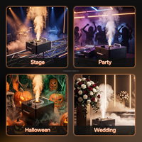 Machine à fumée U`King 1200W avec télécommande DMX, éclairage de scène RGB 6 LED, pulvérisation verticale, pour fêtes, Halloween, mariages