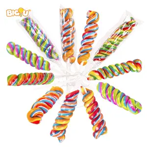 Direct Factory Halal Twisty Lollipops Mixed Fruit Flavor Individually Wrapped Bulk Kid's Candy
