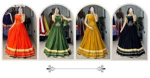 Lehenga de rayón y algodón de primera calidad con borde Gota Patti y vuelo completo - Proveedor de blusas estilo corsé y con trabajo Kodi de Surat - Product Image 2