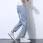 Jeans de Mezclilla Ligera para Hombre, Corte Recto, Cintura Media, Estilo Veraniego, Color Sólido, Logotipo Personalizado, Transpirables, Ecológicos, Tejido Casual - Product Image 5