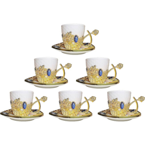High quality Metal Tea Coffee <b>Cup</b> and <b>Saucer</b> in Brass Gold Finished Best Quality Tabletop Serving Tea <b>Cup</b> and <b>Saucer</b> - Product Image 5