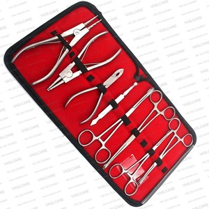Body Piercing Manual Surgical Tool Set German Stainless Steel Ear Tongue Septum Piercing Instruments <b>Kit</b> by Vaslcare - Product Image 2