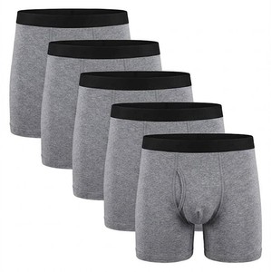 Voxstyle Enterprises VE-M06 Calzoncillos Boxer de Poliéster Gris para Hombre, Paquete de 5, Cintura Alta, Color Sólido, Ropa Interior Transpirable, Lavable a Máquina - Product Image 2