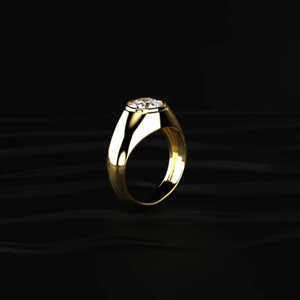 แหวนเพชรทรงกลมคลาสสิกแบบฝังเรียบสำหรับผู้ชาย เพชรเลี้ยงในห้องปฏิบัติการ น้ำหนัก 1-2 กะรัต สี D-E ความสะอาด VVS-VS ได้รับการรับรองจาก IGI - Product Image 3