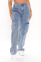 Pantalon Décontracté Taille Haute Classique à Poches Jambe Large en Jean Femme Baggy Boyfriend Cargo pour Femmes