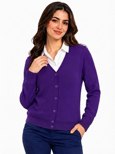 Women's Fashion <b>Cardigan</b> Button Front Knit Top Long Sleeve V-Neck Sweater <b>Lightweight</b> Cozy Layer Classic Casual Clothing - Product Image 4