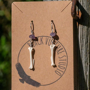 Pendientes Hechos a Mano Ecológicos con Hueso Real, Alambre de Plata de Ley, Joyería Gótica, Artesanía Natural - Product Image 6