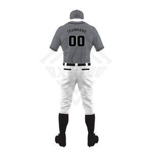 Men's Baseball Jersey Team name Gray White Pants Black <b>Socks</b> Moisture Wicking Short Sleeve Regular Fit All Seasons Apparel - Product Image 3
