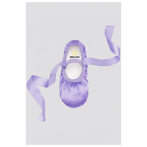 Zapatillas de Ballet Suaves MBAANI con Parte Superior de Satén, Zapatos Planos de Baile para Niñas, Color Morado, Zapatillas de Ballet para Niñas con Parte Superior de Satén - Product Image 2