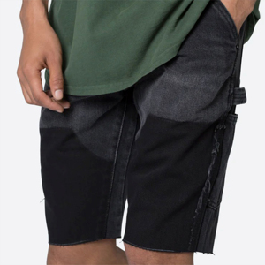 Premium Quality Best Design Manufacturer Custom Vintage Wash Rhinestone Denim <b>Jeans</b> Shorts For <b>Men</b> Made In Pakistan - Product Image 6