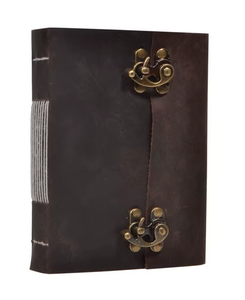 Handmade Leather Journal Notebook with Saddle Stitching <b>Thread</b> Sewing Spiral Bindings <b>Lock</b> & Key Customizable Gift - Product Image 3